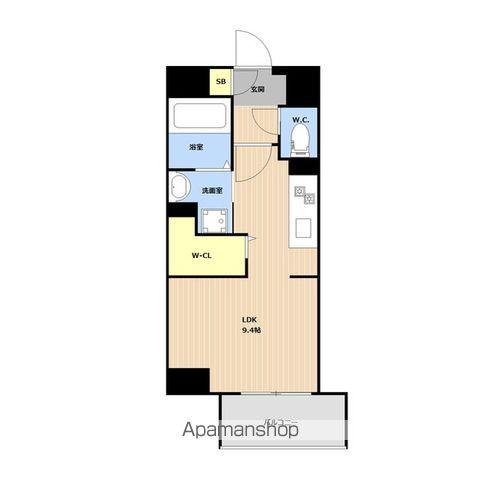 LIBTH高宮南(ワンルーム/9階)の間取り写真