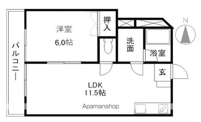 竹本ハウス(1LDK/2階)の間取り写真