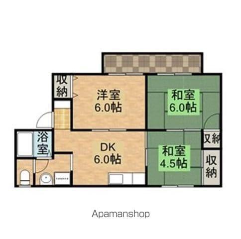 セジュールエクレアA棟(3DK/1階)の間取り写真
