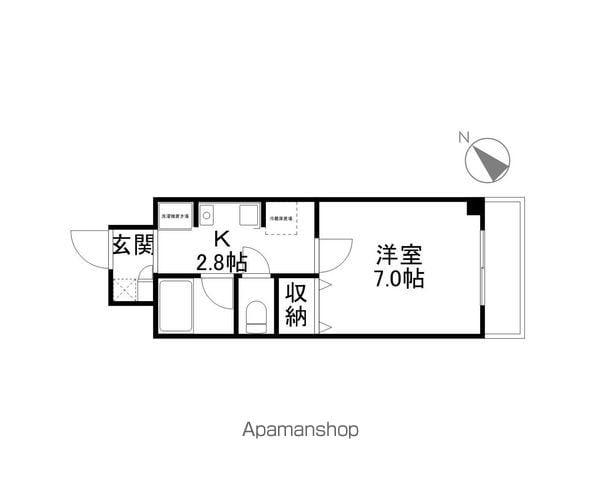 オリオンコート(1K/2階)の間取り写真