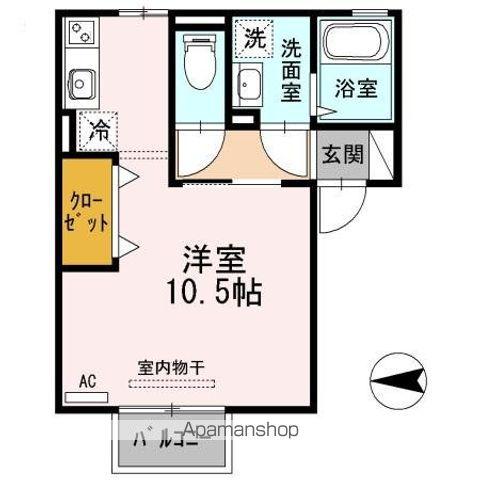 セジュール神辺(ワンルーム/2階)の間取り写真