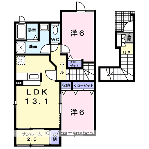 バードランドA(2LDK/2階)の間取り写真