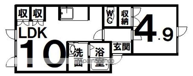 ファンカーサ(1LDK/1階)の間取り写真