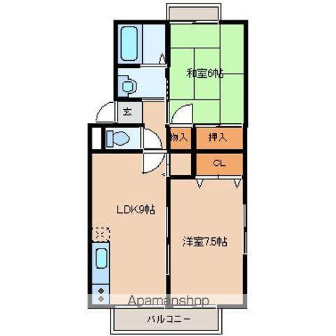 セジュール大町(2LDK/1階)の間取り写真