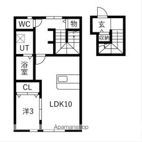 グラージアス(1LDK/2階)の間取り写真
