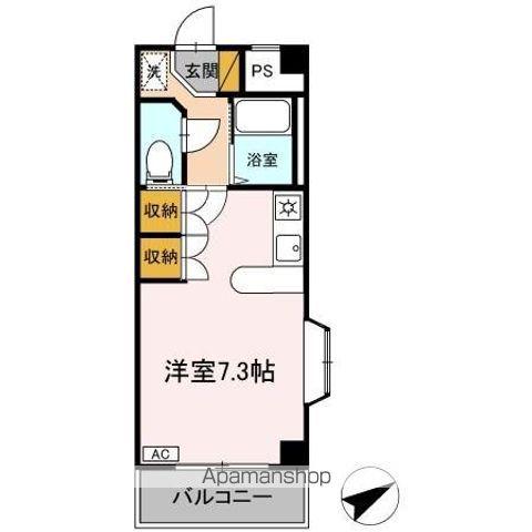 ハイムカメリア(ワンルーム/2階)の間取り写真