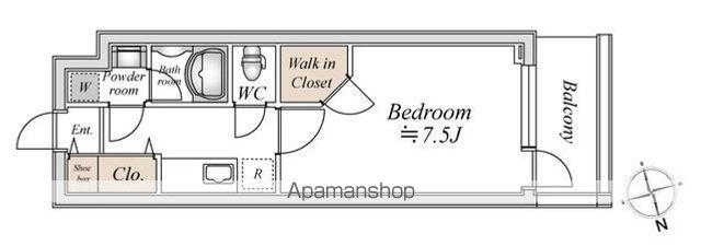 アンビックス・プリア(1K/1階)の間取り写真