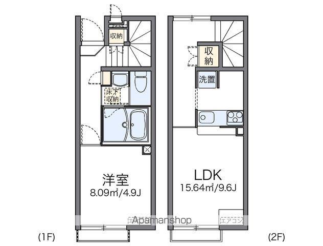レオネクストアルデンテ 緑ヶ丘(1LDK/1階)の間取り写真