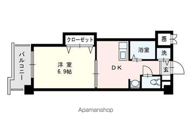 サンプラスパ(1DK/2階)の間取り写真