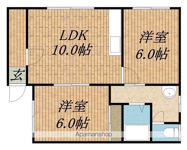 メゾン花川(2LDK/2階)の間取り写真