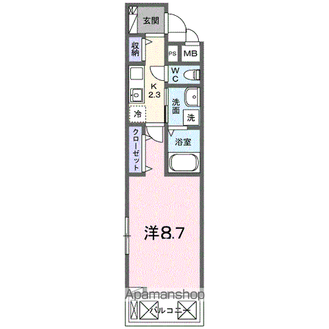 KSスマルト(1K/2階)の間取り写真