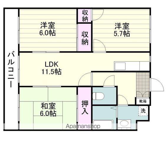 サンパティオ(3LDK/5階)の間取り写真