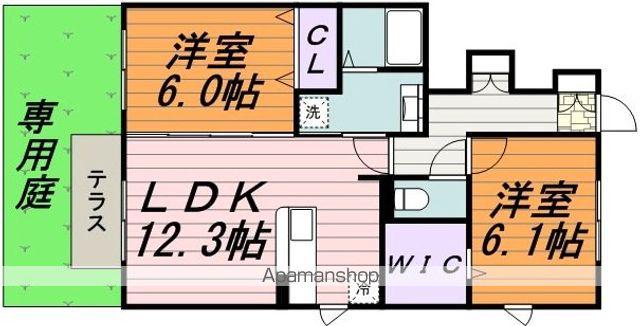 あさひ参番館(2LDK/1階)の間取り写真