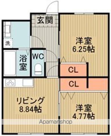 FLANNEL姫城(2LDK/3階)の間取り写真