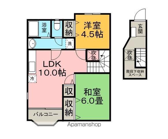 ハイムトキナ壱番館・弐番館(2LDK/2階)の間取り写真