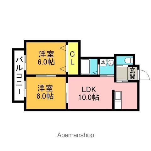 ヴィヴァンライフ(2LDK/2階)の間取り写真