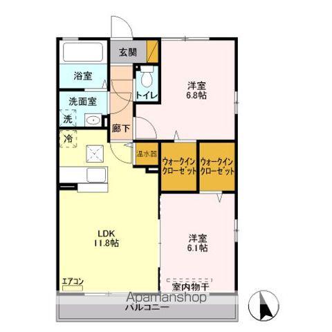 スマイルコート6番館(2LDK/1階)の間取り写真