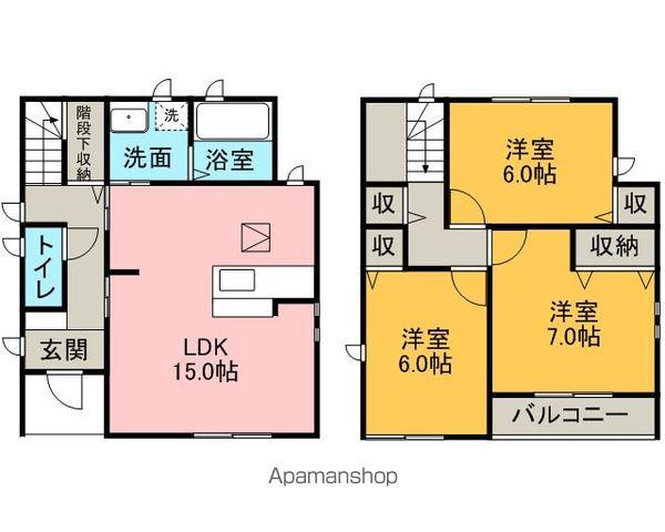 近鉄名古屋線 近鉄蟹江駅 徒歩4分 2階建 築14年(3LDK)の間取り写真