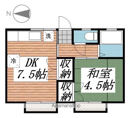 コウラックスシティ13(1DK/2階)の間取り写真
