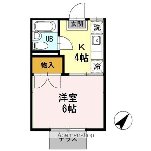コーポ下賀茂(1K/1階)の間取り写真