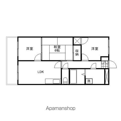 アルファ東古松Ⅱ(3LDK/3階)の間取り写真