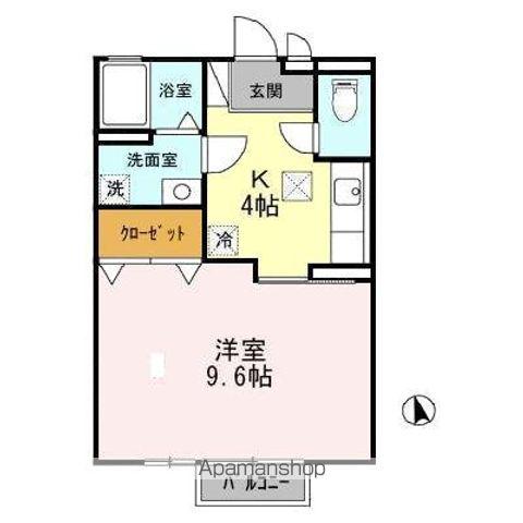 メゾン・ド・プランドール(1K/1階)の間取り写真