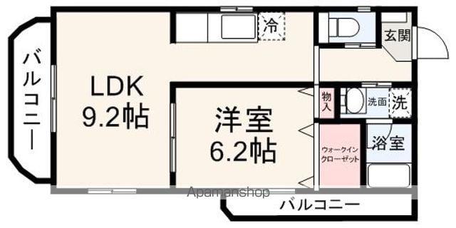 シュヴァル曲金(1LDK/3階)の間取り写真