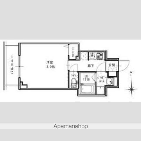 S-RESIDENCE谷町五丁目(1K/6階)の間取り写真
