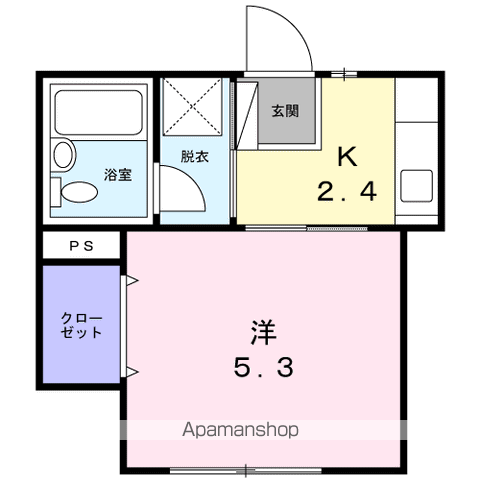 カリーノ(1K/1階)の間取り写真