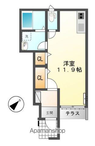 ルビコン・サンク(ワンルーム/1階)の間取り写真