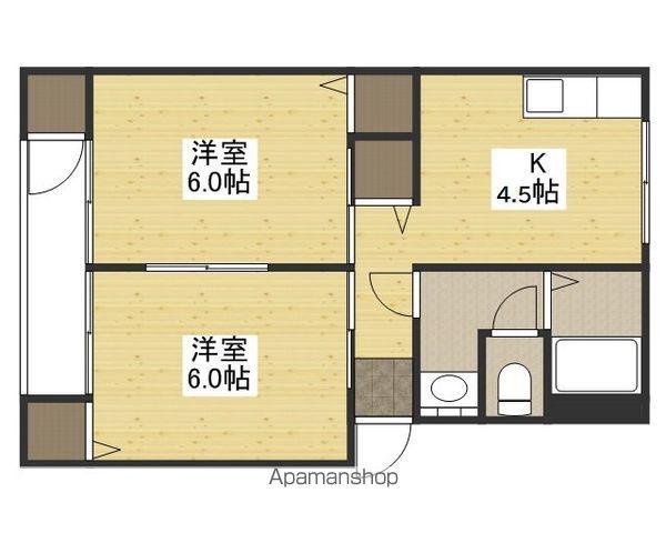 サンハイツ温品(2K/3階)の間取り写真