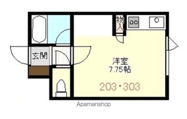 シュプリーム 品川(ワンルーム/2階)の間取り写真