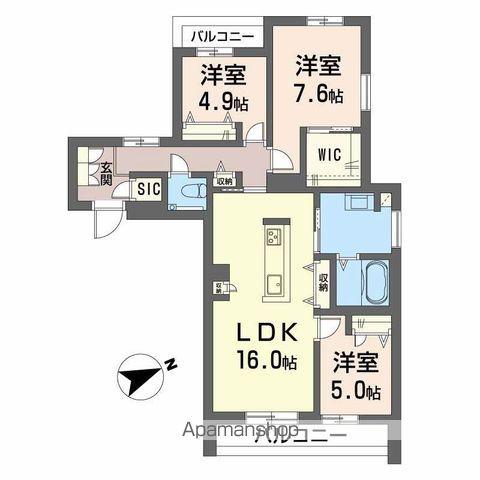 シャーメゾン六本松南(3LDK/4階)の間取り写真