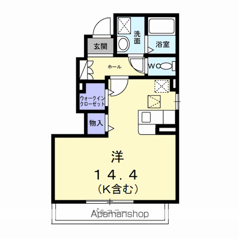 メゾンヴィヴァーチェ(ワンルーム/1階)の間取り写真
