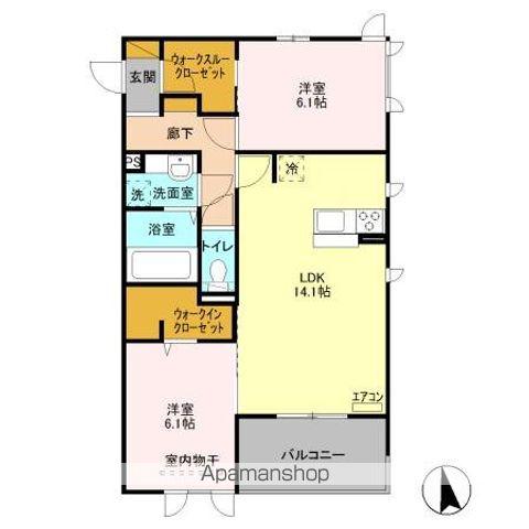 リシェス1(2LDK/3階)の間取り写真