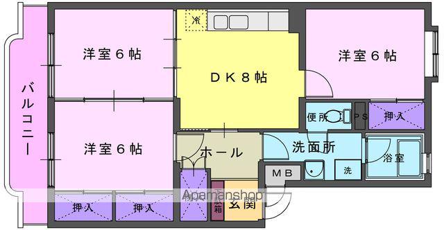 フェリーチェ北上(3DK/2階)の間取り写真