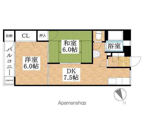 OS・SKYマンション中小田井(2DK/5階)の間取り写真