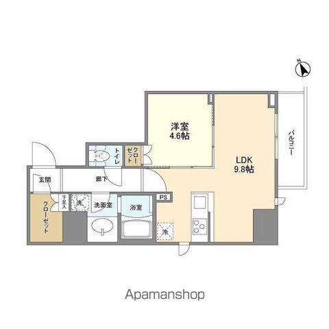 シェフルール新御徒町2(1LDK/6階)の間取り写真