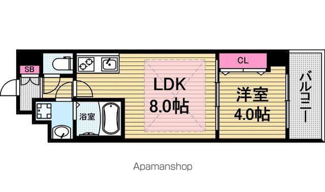 アーバネックス真田山(1LDK/6階)の間取り写真
