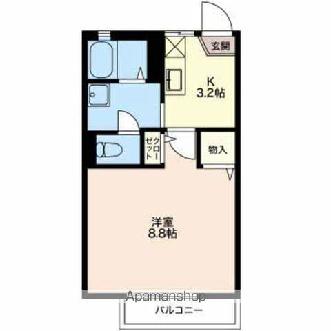 ディアスリングA(1K/2階)の間取り写真