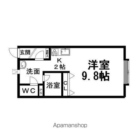 サンプレイスⅢ(1K/2階)の間取り写真