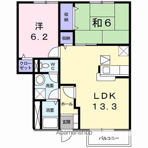 コモド・アビターレ(2LDK/1階)の間取り写真