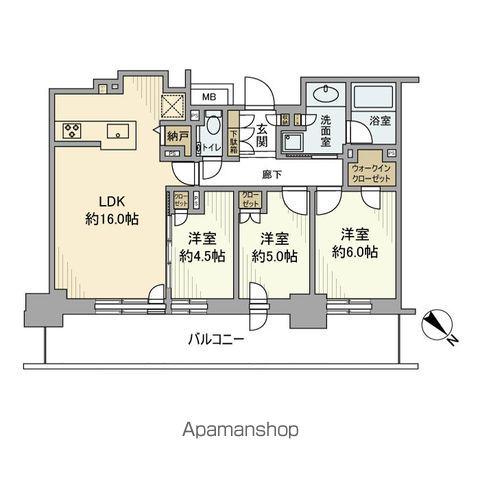 プラウドタワー平井(3LDK/27階)の間取り写真