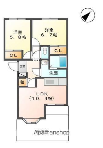 パルティール(2LDK/1階)の間取り写真