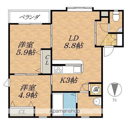 エクスプライス緑陽A(2LDK/1階)の間取り写真
