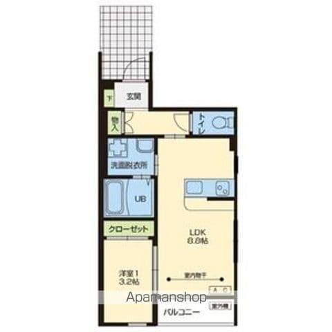 MIYABI(1LDK/1階)の間取り写真