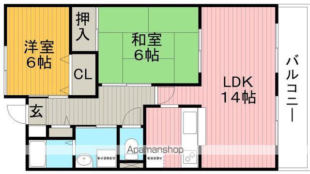 GMY千里園マンション(2LDK/3階)の間取り写真