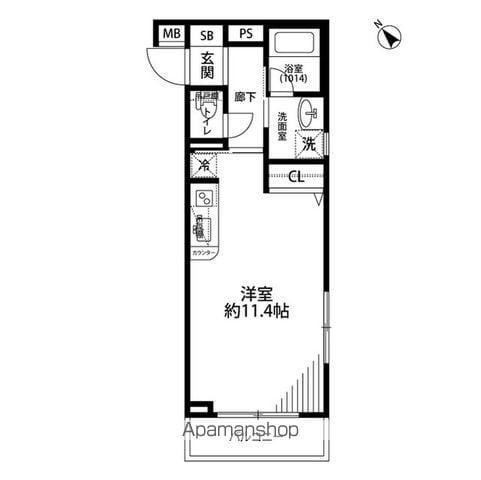 プレールドゥーク下井草 (ワンルーム/3階)の間取り写真