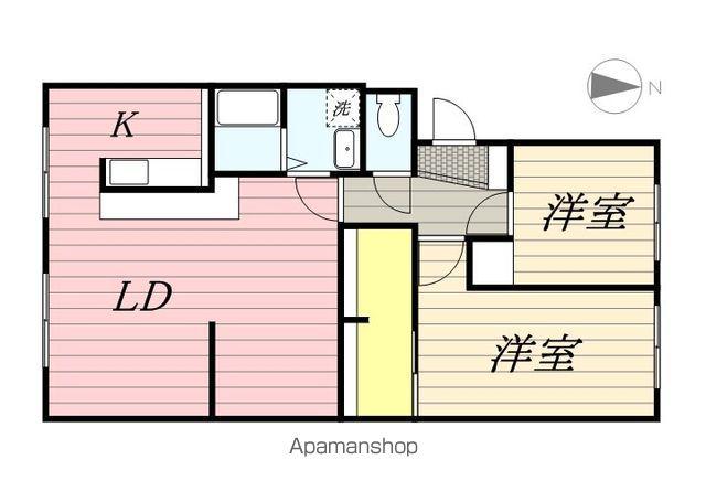 フローラ蜆塚Ⅱ(2LDK/4階)の間取り写真