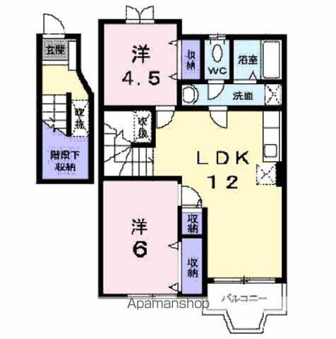 ラルゴ プラーサ2(2LDK/2階)の間取り写真